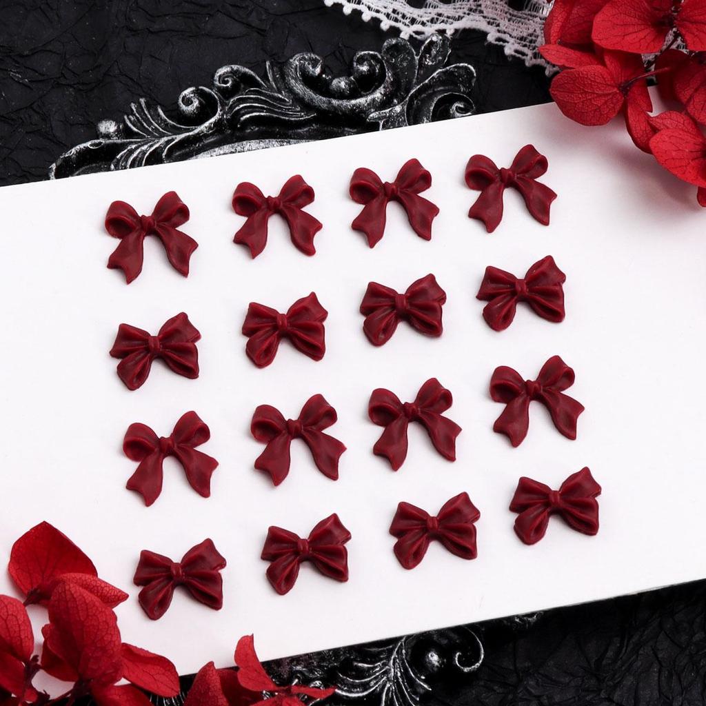 1Bag Pink Candy Ribbon Bows 3D Nail Charm Transparent Jelly Color Summer Nail Decoration Accessories DIY Manicure Decor Parts