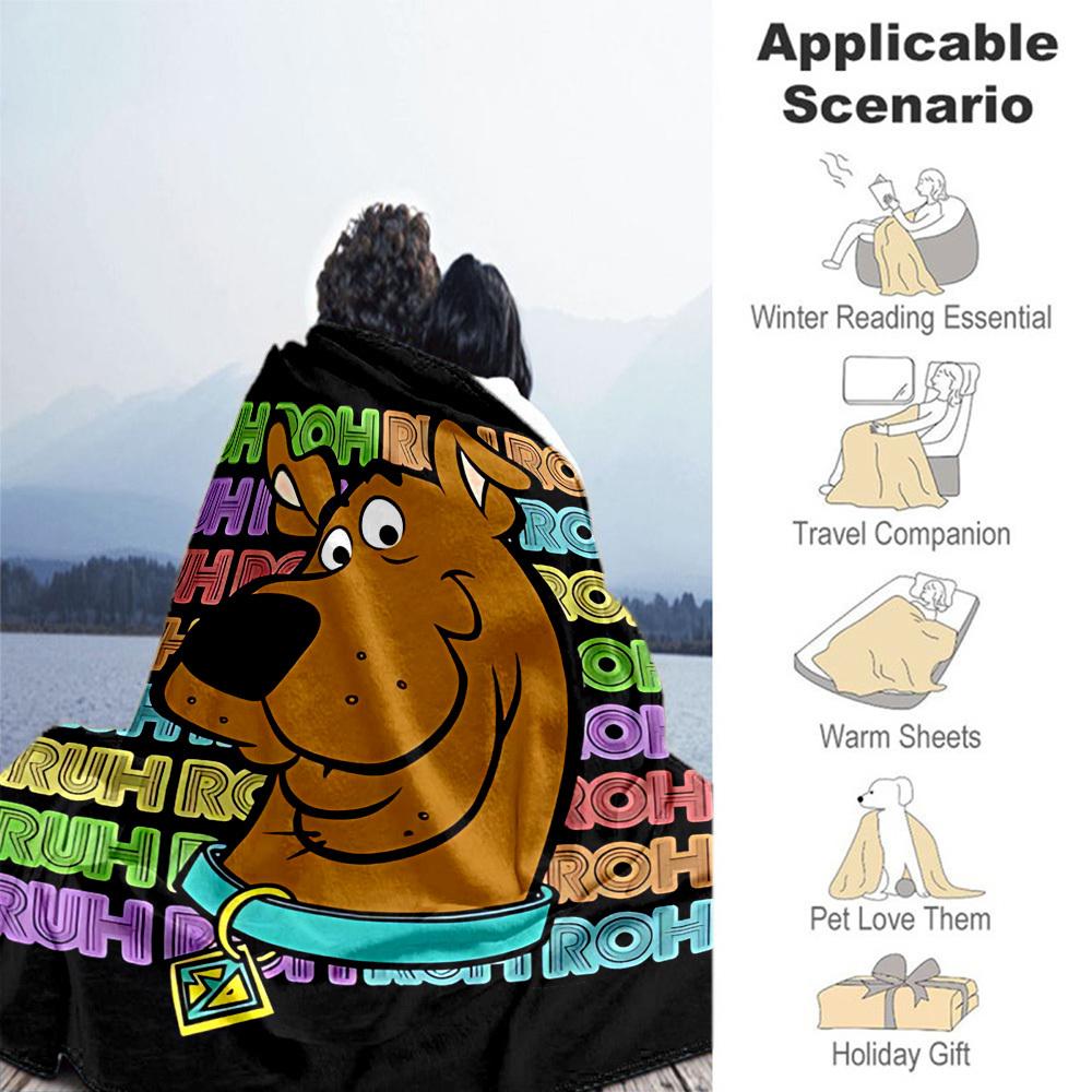 1pz Coperta da Esterno Mystery di Scooby Doo, Leggera in Flanella, Morbida e Calda, Per Tutte le Stagioni, Esterno, Campeggio, Soggiorno, Ufficio, L1106015