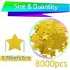 Gold Metallic Foil Star Confetti 0.78inch/2cm 8000PCS Table Confetti for Party Birthday Decoration or Filled Balloons