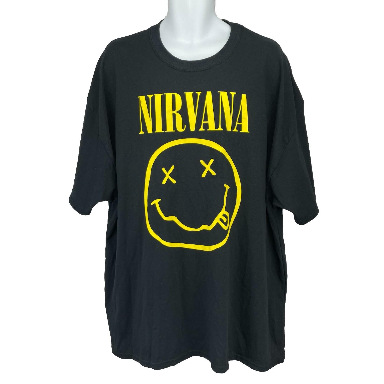 26 NEW! Nirvana Smiley T-Shirt  Men’s  3XL  Black Official 100% Cotton NWT Unisex T-Shirt M