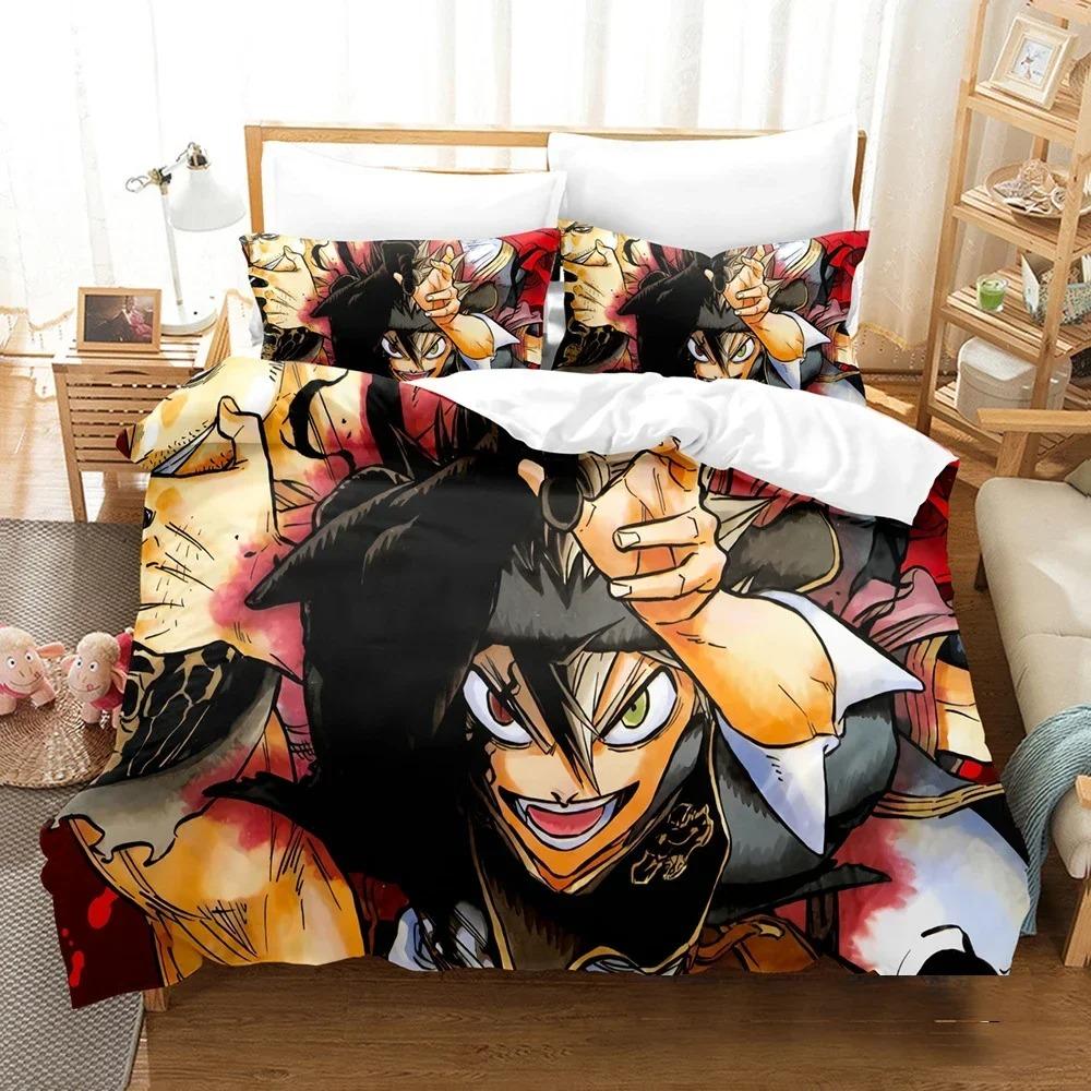 Classic Modern Double Twin Full Queen King Quilt New 3D Printed Black Clover Anime Asta Adult Kids Bedclothes