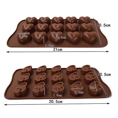 15/10 Cavità Cuore di Diamante Stampo in Silicone per Cioccolato Accessori per Torta Fai da Te Cucina Cubetti di Ghiaccio Biscotto Pasticceria Stampo Manuale per Cottura