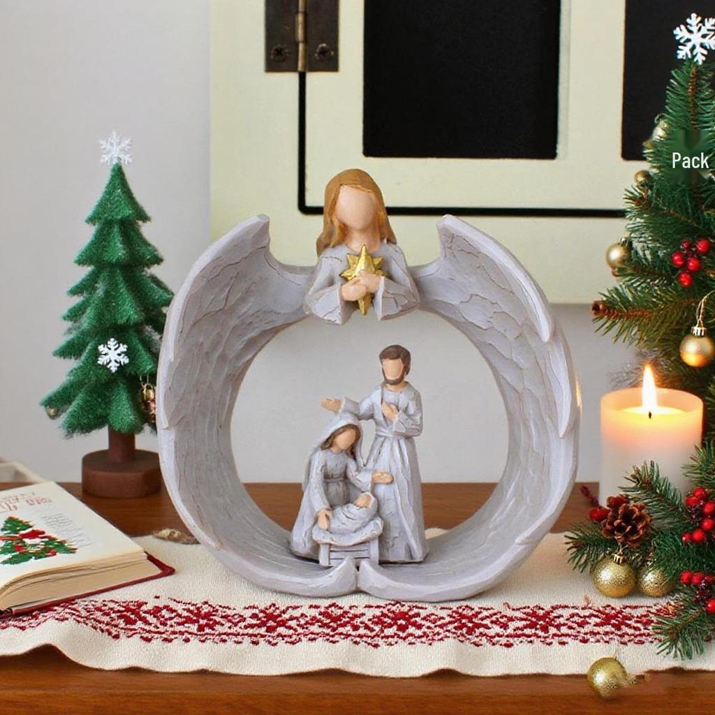 Angel Prayer Cross Ornaments for Home and Garden - Religious Easter Decorations & Gifts