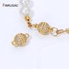 18K Gold Plated Brass Inlaid Zircon Ball Magnetic Clasps,Magnetic Lock Connector Clasps For DIY Jewelry Making Accessories