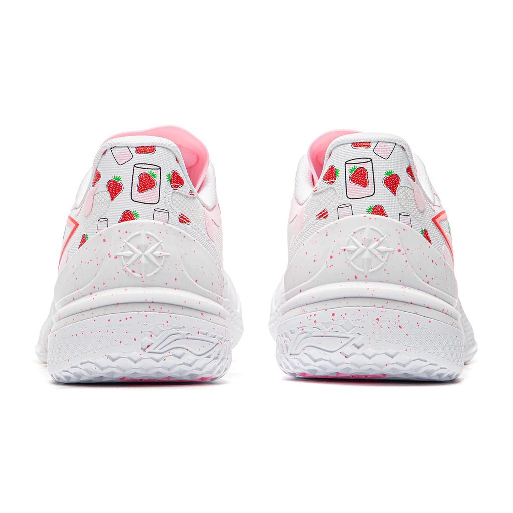 Li Ning Blade 5 Strawberry Milkshake Basketball Shoes Men Sneakers White Pink ABAU101-10