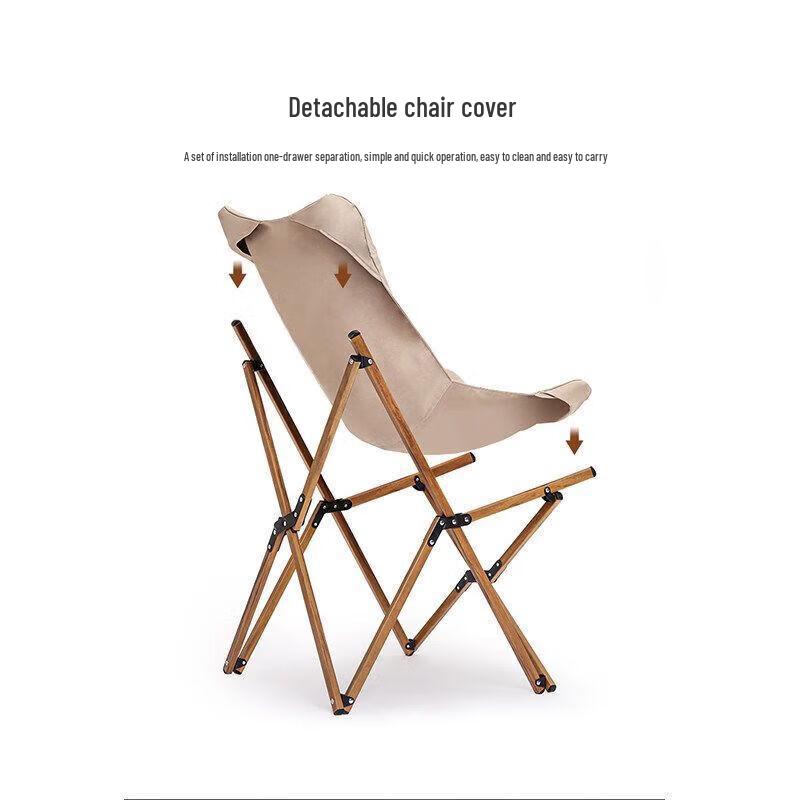 KIYERSY Outdoor Wooden Butterfly Chair
