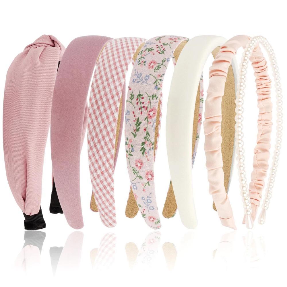 5/7Pcs Anti-slip Fashion Korean Pearl Headband Ladies Hair Accessories Versatile for Summer