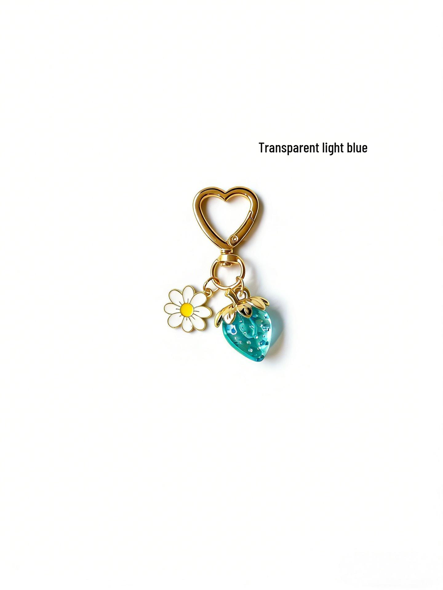 Charming Bowknot Heart-Shaped Strawberry Keychain