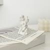 2 Pcs Mini Cupid Figurine Small Resin Cherubs Playing Musical Instrument