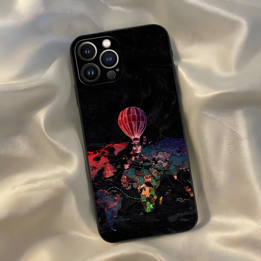 World Map Travel Phone Case for Iphone 15 14 13 12 11 Pro Max Xr X Xs Mini 8 Plus SE 2022 Black Soft Silicone Cover