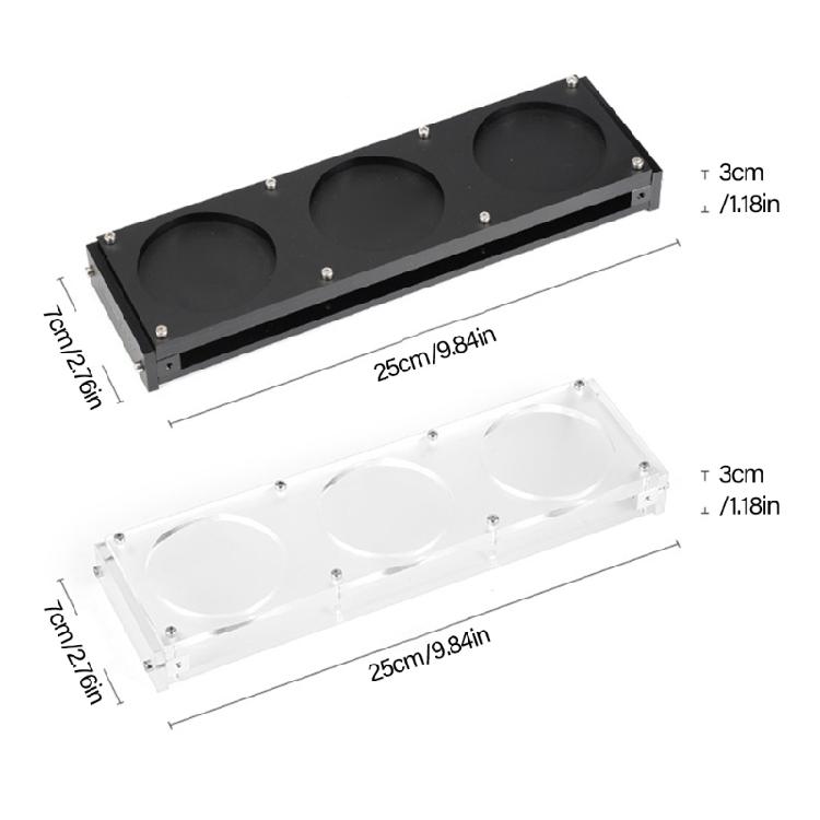 3 Hole Drink Cup Stand Shelf Acrylic Heat Resistant Cup Holder Nonslip Base Drinks Serving Board Coffee Storage Rack