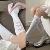 Womens Calf Socks, Sweet Girl Lace Ruffle Knee Socks Fashion Ladies Girl Princess Mesh Socks Japanese Stockings