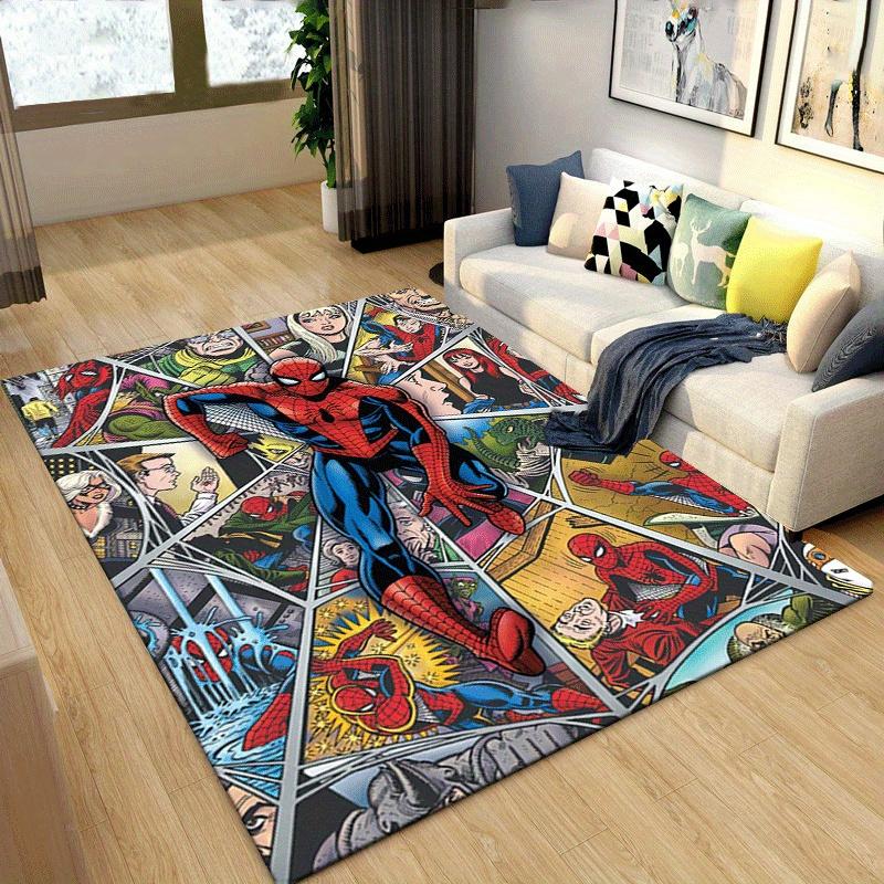 1pc Spider-Man Pattern Area Rug Soft Flannel Floor Mat for Living Room,Office,Bedroom and Carpet,Sofa Coffee Table Floor Mat