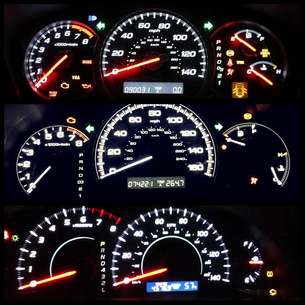 WLJH 6Pack White Dash Lights PC74 Twist Locket Socket Wedge T5 LED Bulb 37 74 2721 3030SMD Dashboard trument Cluster Bulbs,Plug and Play