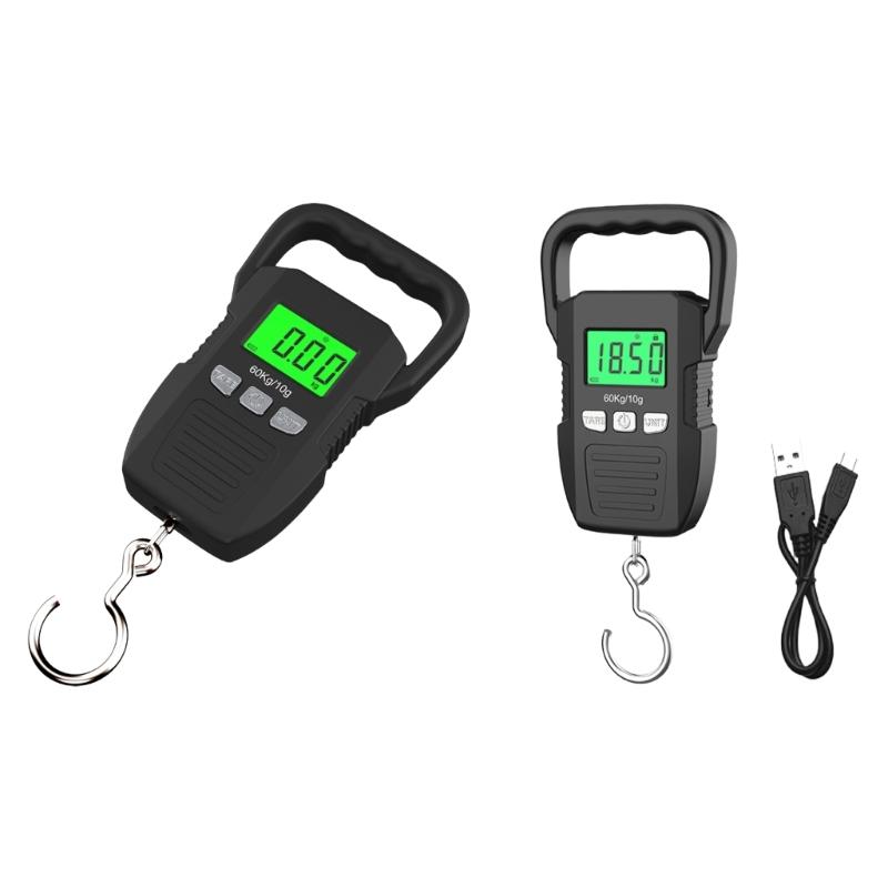 Commercial Heavy Duty Digital 60kg Capacity Hanging Scale with Backlit for Luggage Fish Fishing with Comfortable Handle