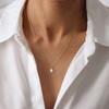 Elegant Faux Pearl Water Drop Titanium Steel Choker Necklace for Women