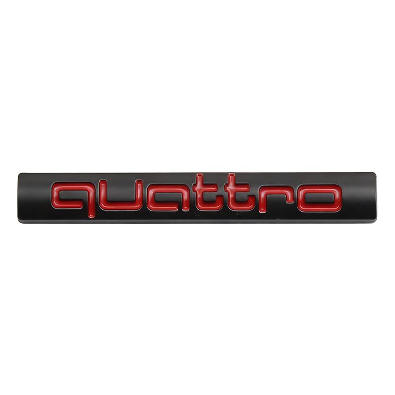 Quattro 3D Logo Car Front Grille Badge Stickers Metal Quattro Emblem For Audi A4 B8 B6 B9 B7 A3 8P 8V 8L A5 Q7 S7 A6 C7 C6 C5 Q5