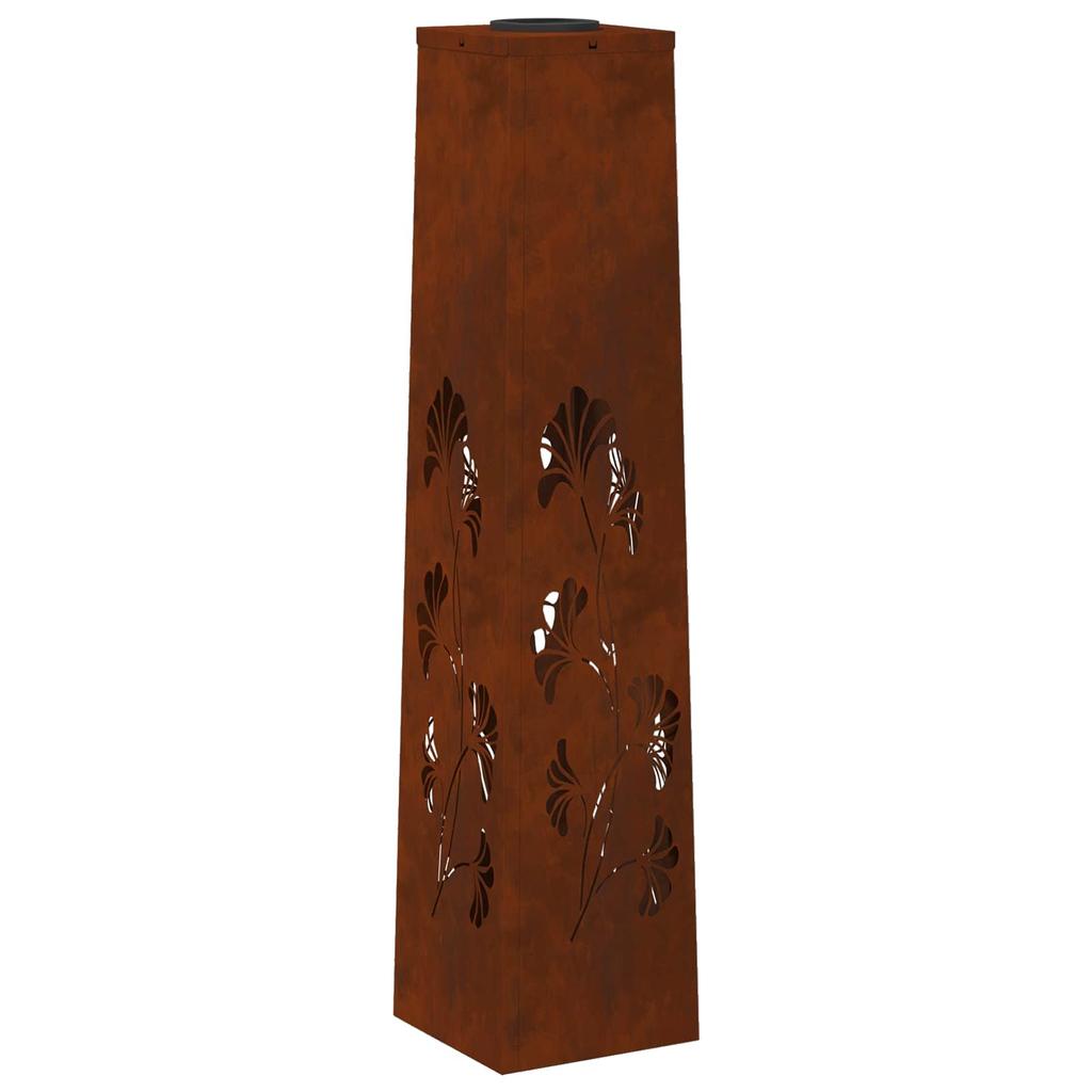 Solar LED Path Light 2 Pcs Rusty Weatherproof Steel
