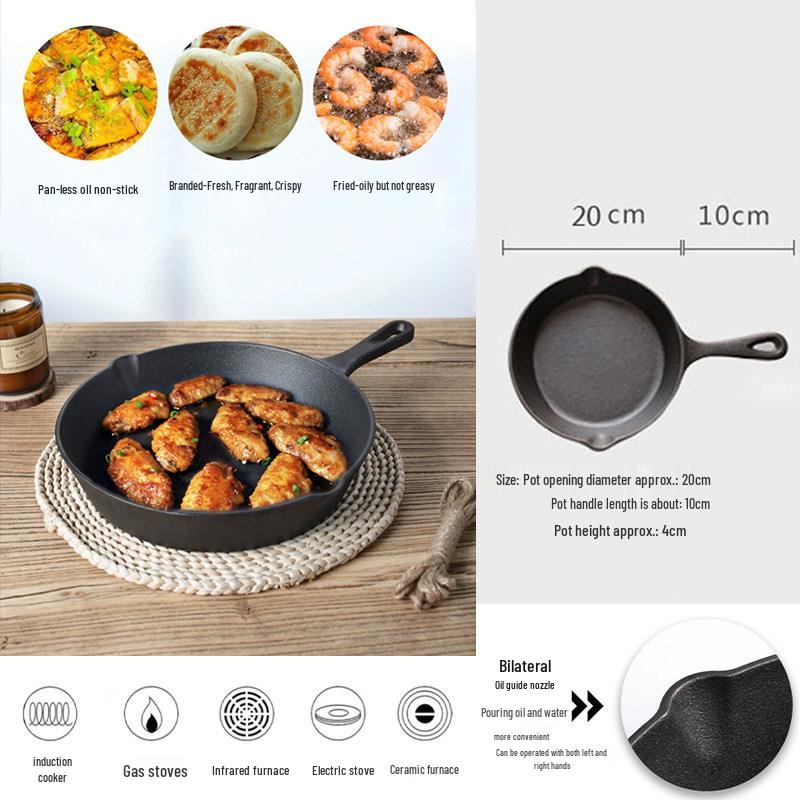 Tengjia Japanese Style Clay Wok Pan, Flat Bottom, One-Piece Design, Gas Stove Compatible