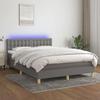 VidaXL Slatted Bed Base with Mattress and LEDs, Upholstered Bed, Double Bed, Adult Bedroom Interior Bed, 3134038