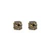 Delicate square black rhinestone stud earrings women's light luxury full diamond earrings Korean version retro earrings