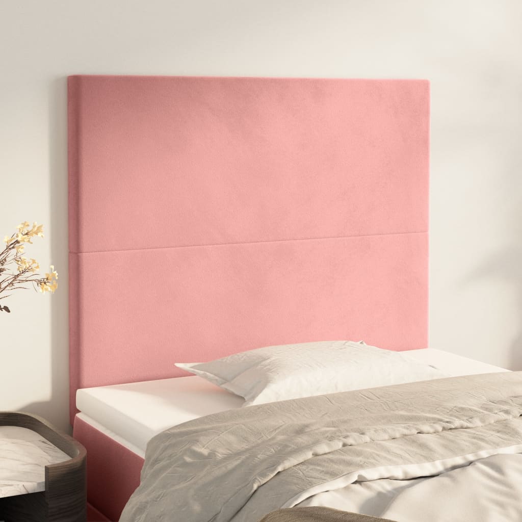Headboard In Pink 90 X 5 X 118 128 Cm Velvet