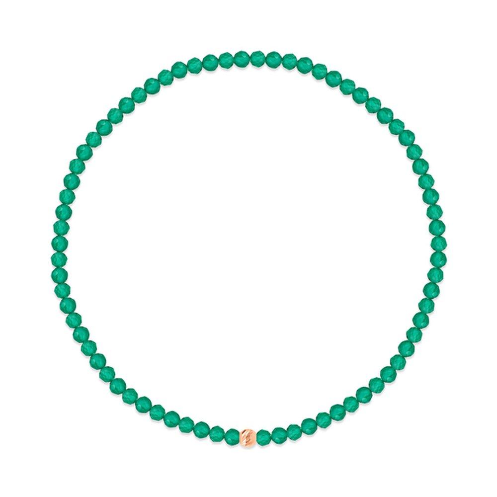 [Bnbgold] 14K Petite Cutting Ball Green Onyx Wish Bracelet Chb41119