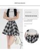 2025 Summer Women's Retro Plaid Skirt and Layered Shirt Set - Hong Kong Style, Casual Irregular Design