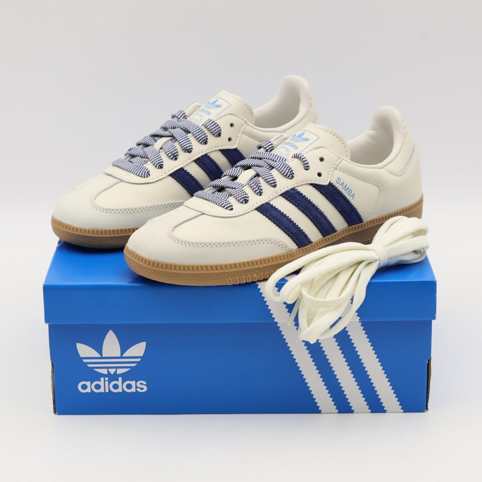 JI3907 adidas Originals Samba OG Off White Dark Blue Clear Sky (Women s) 12W