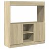 VidaXL Buffet haut chêne sonoma 92x33x100 cm bois d'ingénierie, armoire à livres, armoire à livres moderne, étagère à livres 855126