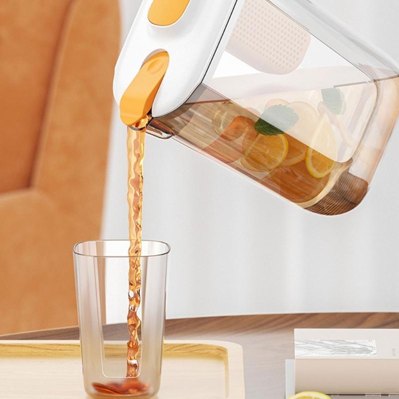 Convenient Water Kettle with Filter Cold Kettles Large Capacity Fruit Teapots Bucket Plastic Material Suitable for Travel