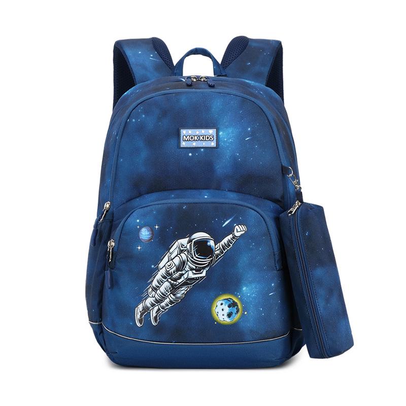 Mok Lightweight Double Shoulder School Backpack & Pencil Case Set for Girls, Grades 1-6