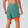 Men Shorts Adjustable Waist Drawstring Fake Two-Piece Design Moisture-Wicking Quick-Drying Running Sport Shorts