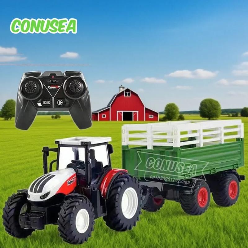 Dálkově ovládaný traktor RC Farmářský náklaďák Auto Přívěs 2.4G Farmářský simulátor Nákladní auto Miniaturní zemědělské vozidlo Hračky Model Děti Chlapec