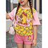 Conjunto de 2 piezas de Verano para Niños, Casual Deportivo de Tendencia, Estampado de Patrón 3D, Camiseta de Cuello Redondo y Pantalones Cortos