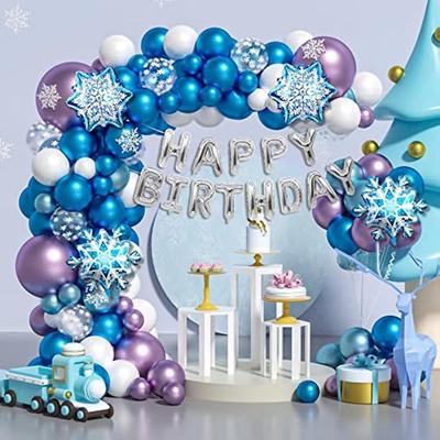 Snow Theme Party Balloon Chain Decoration Christmas Balloon Combination Set Christmas Snowflake Latex Balloon Package