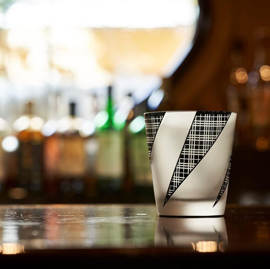 Kobo Official Direct Edo Black Fine Tenkai Old Comes in a Presentation Made in Japan [Taimuro Sales] Glass, Pattern, Three-Stripe Lattice, Glass,