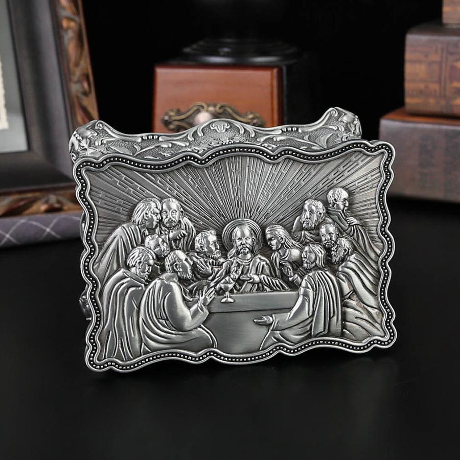 Ancient Egyptian Rose Square Jewelry Box Metal Creative Egyptian Jewelry Box Flip Jewelry Decorative Ring Storage