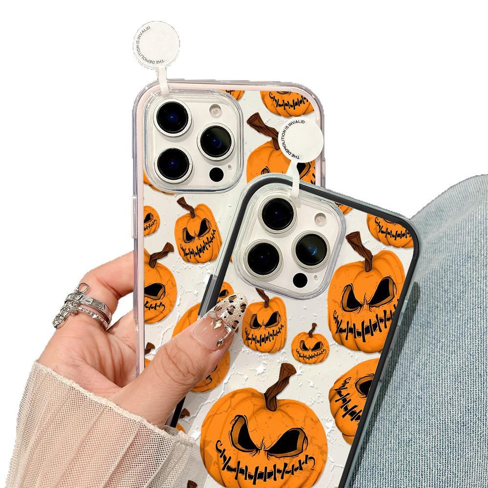 Drop-proof Halloween Pumpkin Phone Case for iPhone 17 Pro Max/16/15 Pro with Large Cutouts