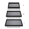 Stackable Black Jewelry Display Tray Elegant Black PU Jewelry Display Tray For Storing Rings And Necklaces Adornment