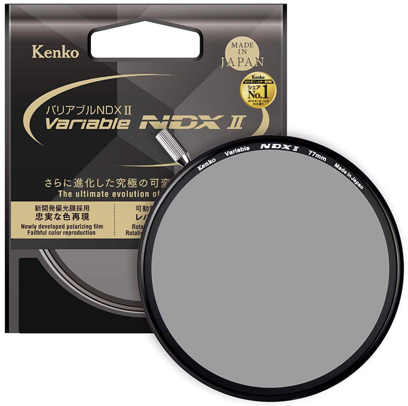 

Фильтр Kenko Variable ND Filter Variable NDX II 77 мм Variable ND2.5-ND450 со съемным рычагом для регулировки интенсивности света Neutral Gray 773048