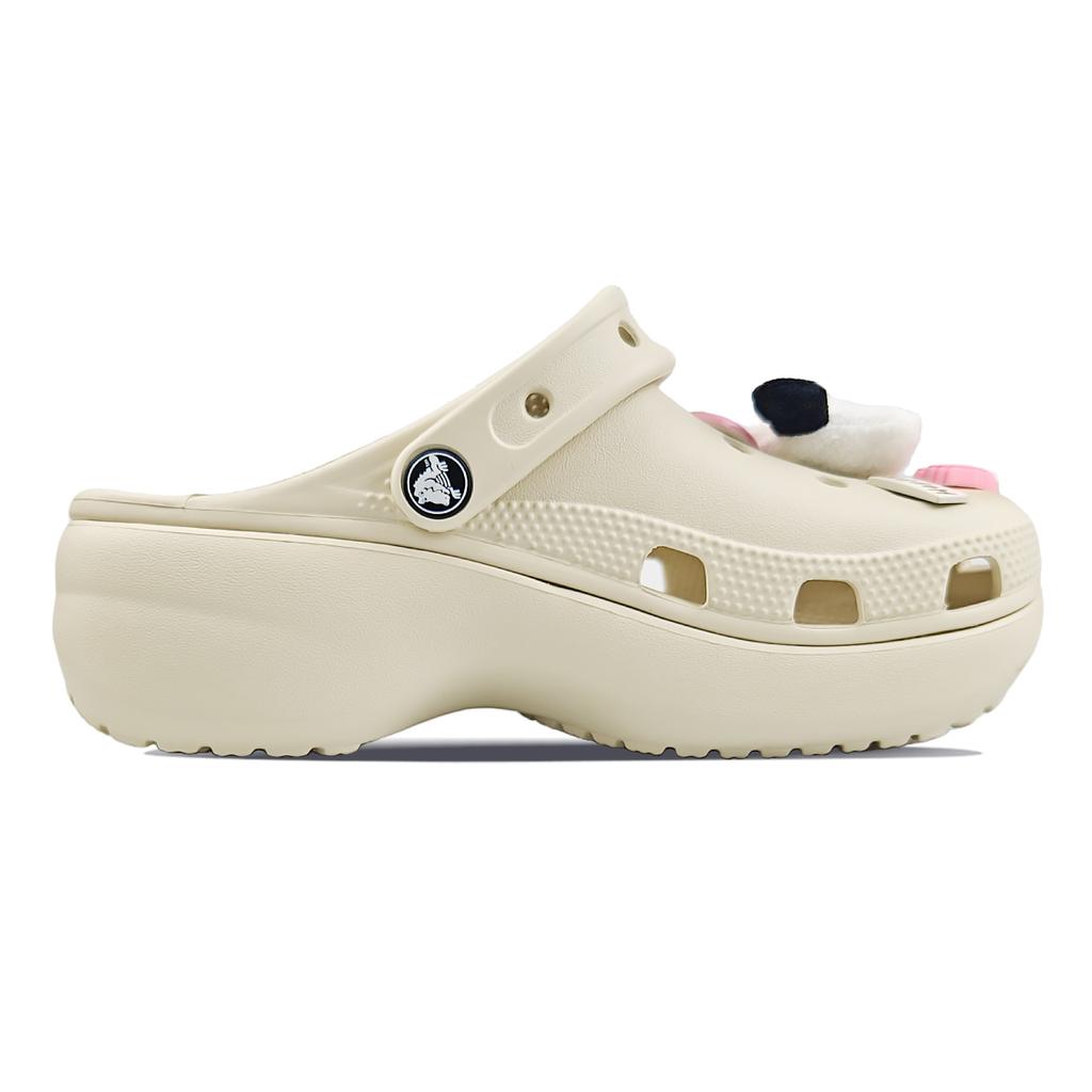Crocs Classic Platform Clog BNK Little Friend EVA Sweet Mood Simple Fashion Versatile Casual Hole Shoes Women's Bone White