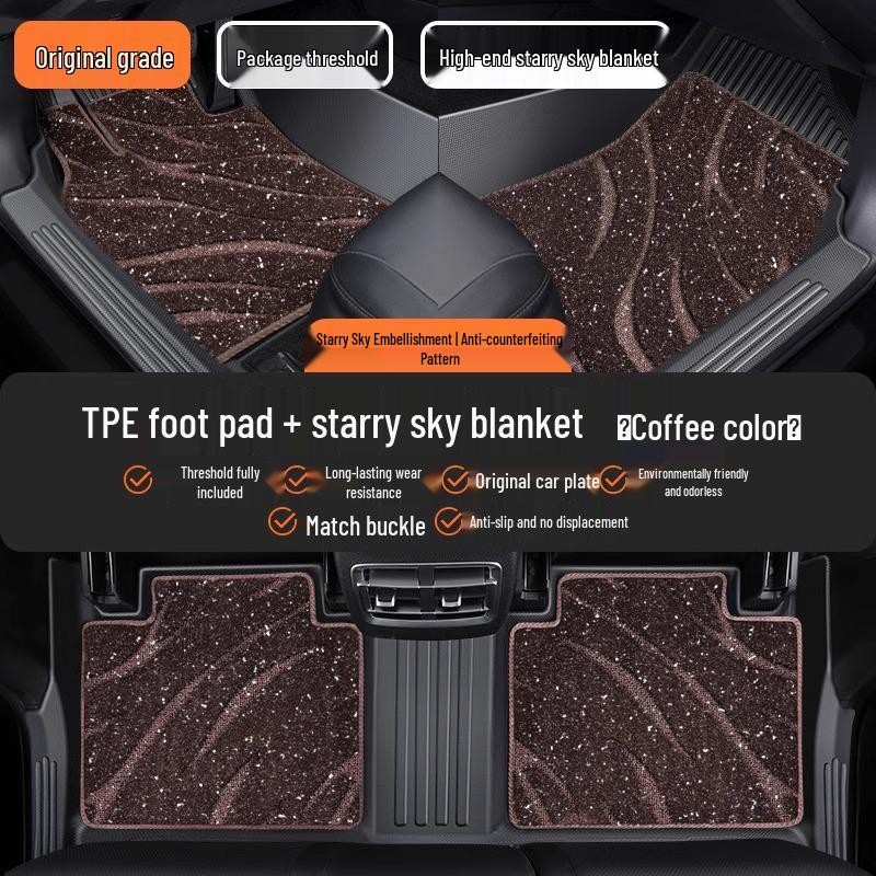 Waterproof TPE Car Floor Mats for Pentium B30 (2016-2018), One-Piece Molded with Door Sill Coverage