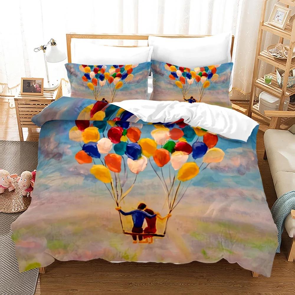 Comforter Couple Theme Valentine'S Day Present For Couple Wife Polyester Bedding Set King Queen Full Size Comforter
