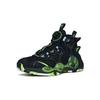 Anta Youth  Childrens Asymmetric Comfortable Non-Slip Shock Absorbing Wear-Resistant High-Top Basketball Shoes Kids Sneakers Black Green 312131110C-3