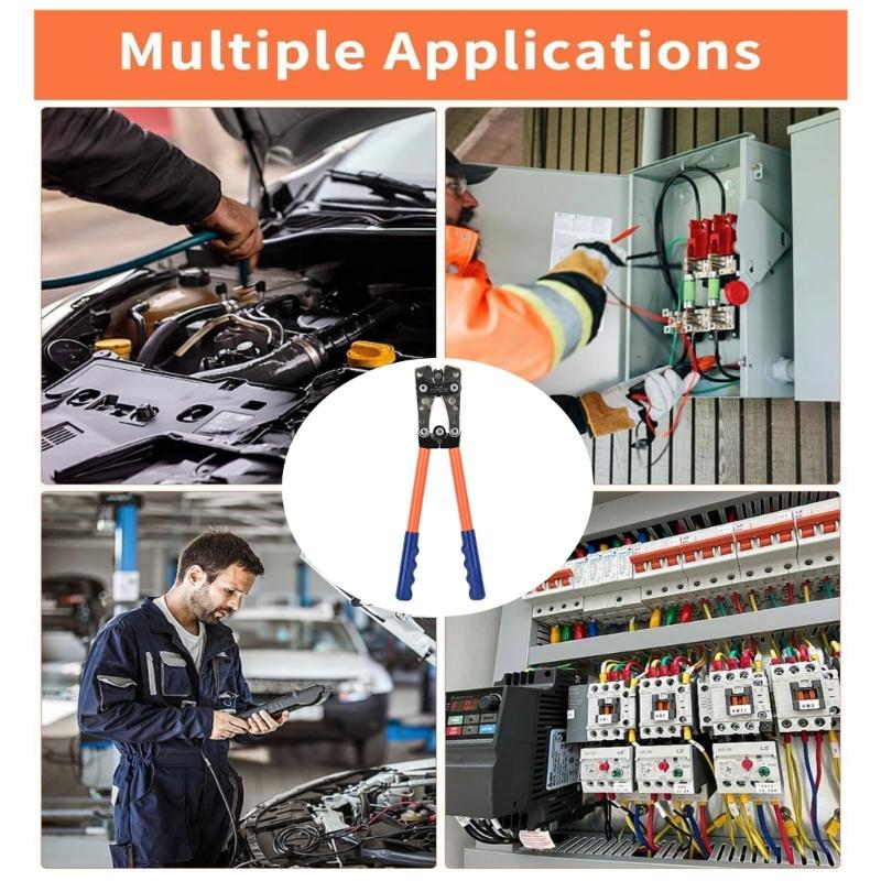 Heavy Duty Battery Cable Lugs Crimping Tool Wire Crimp Tool for Heavy Duty Wire Lugs Crimping Battery Cable Terminals