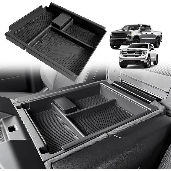 Muslogy Center Console Organizer Compatible With -2025 Chevy Silverado/GMC Sierra 1500 2500HD 3500HD Accessories Storage Ert Box Console Armrest