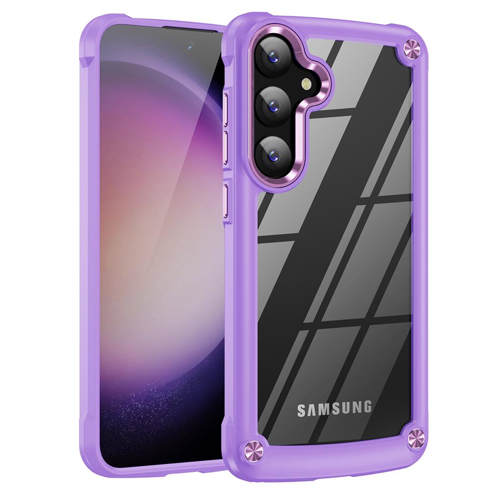 For Samsung Galaxy S25 Case Anti-Drop Alloy Lens Frame PC+TPU Phone Cover