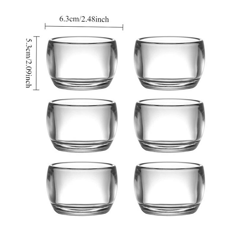 80ml Crystal Finger Cup High End Glass Cups Transparent Tea Cup Household Kung Fu Tea Cup 6pcs Sets Water Bottle New Year Gifts