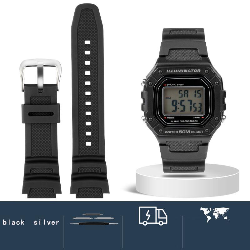 Silicone watch strap  for Casio Watch Strap w-218h/ae-1200 /1100 / f-108 /sgw300 /400 /500 /w-800h / mrw-200